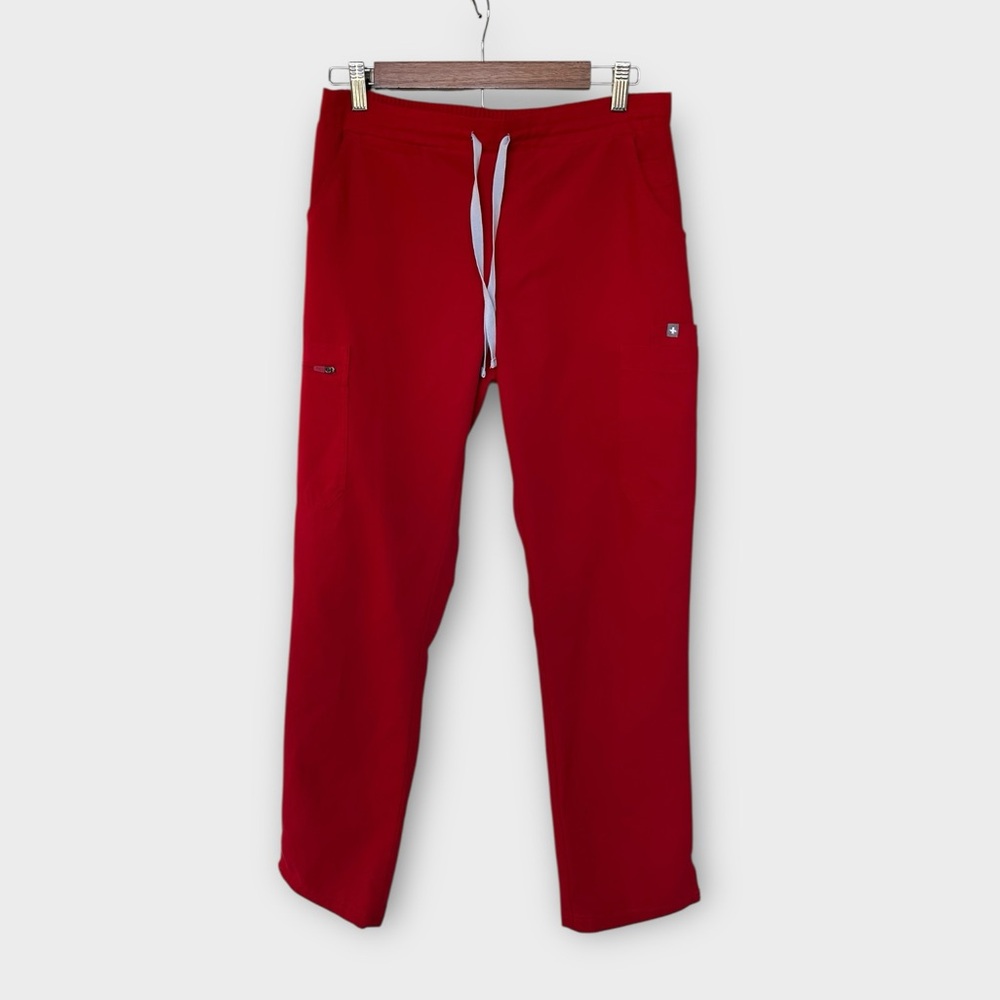 FIGS Yola Skinny Scrub Pants in Red, size S Petite length
